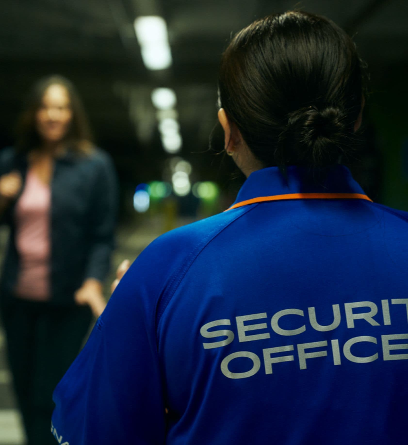 from behind view of a Signal security officer